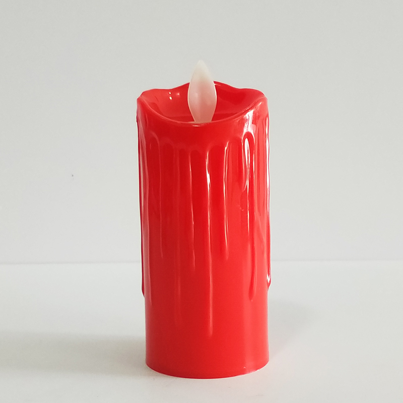 Red Dripping Wax Pillar led candle