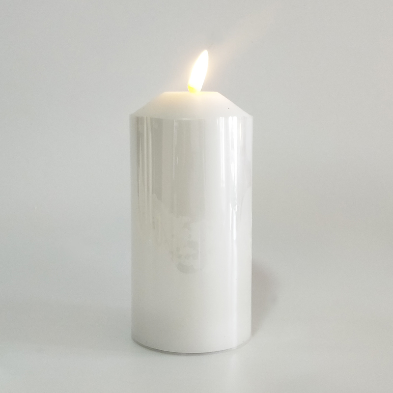 White led paraffin wax candle