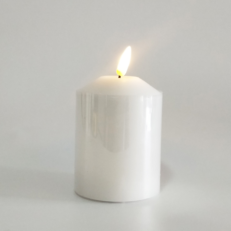 White led paraffin wax candle