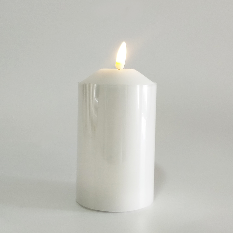 White led paraffin wax candle