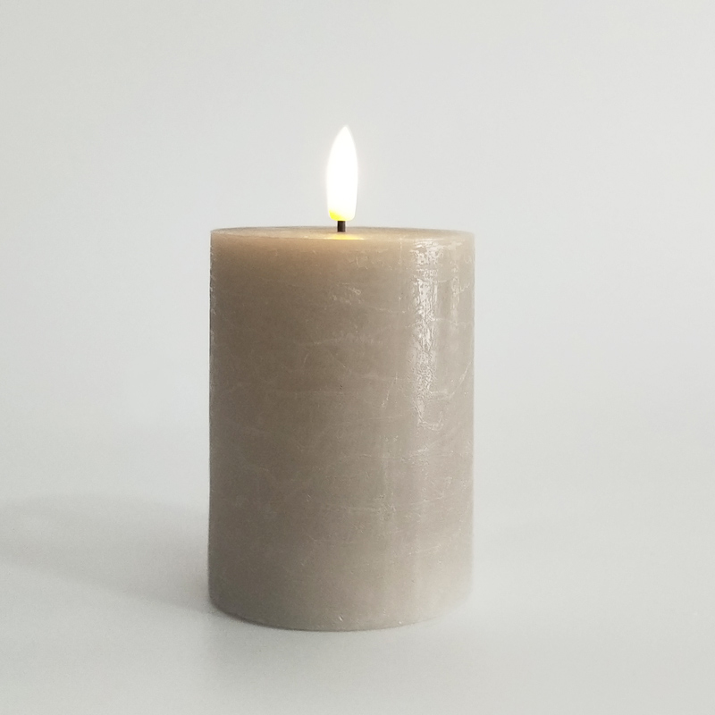 Water Ripple real wax Led pillar candle