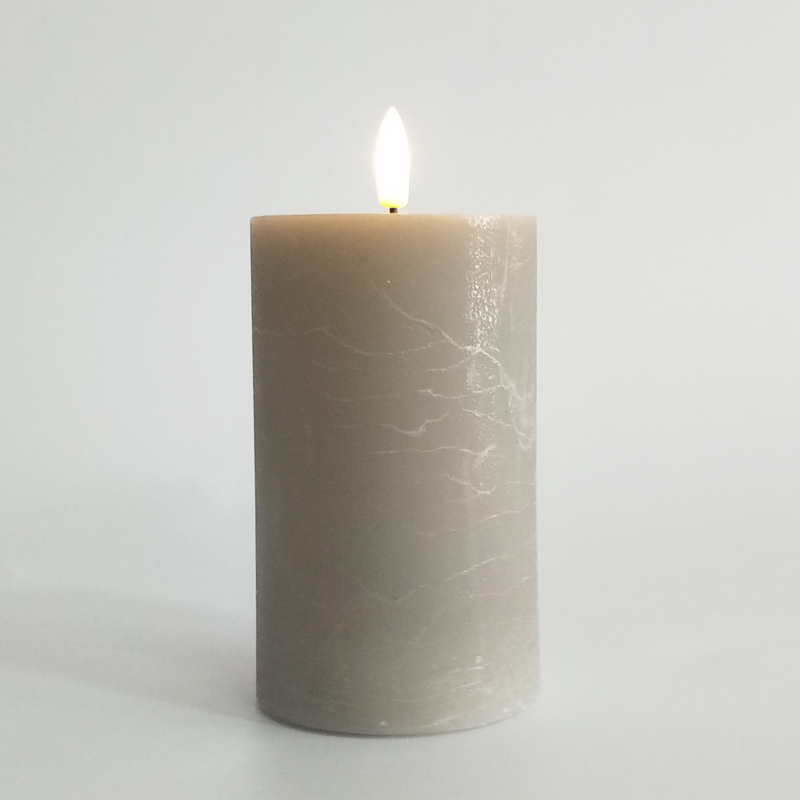 Water Ripple real wax Led pillar candle