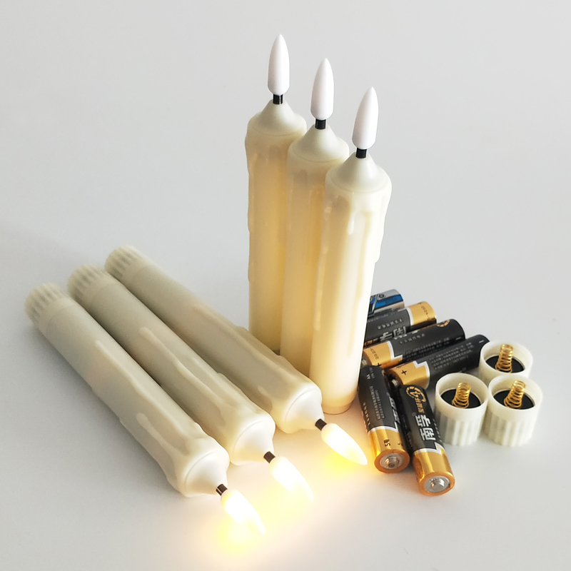 plastic viory dripped led taper candle