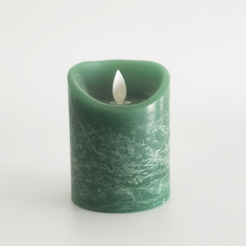 Green Water Ripple paraffin wax led candle