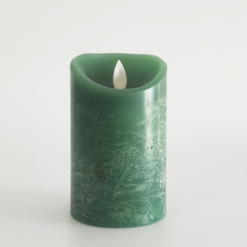 Green Water Ripple paraffin wax led candle