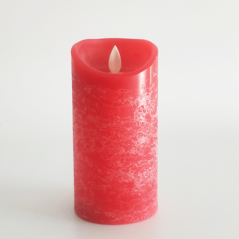 red Water Ripple paraffin wax led candle with remote control & timer