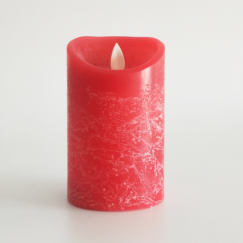 red Water Ripple paraffin wax led candle with remote control & timer