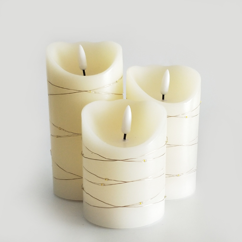 Led real wax candle fairy Light