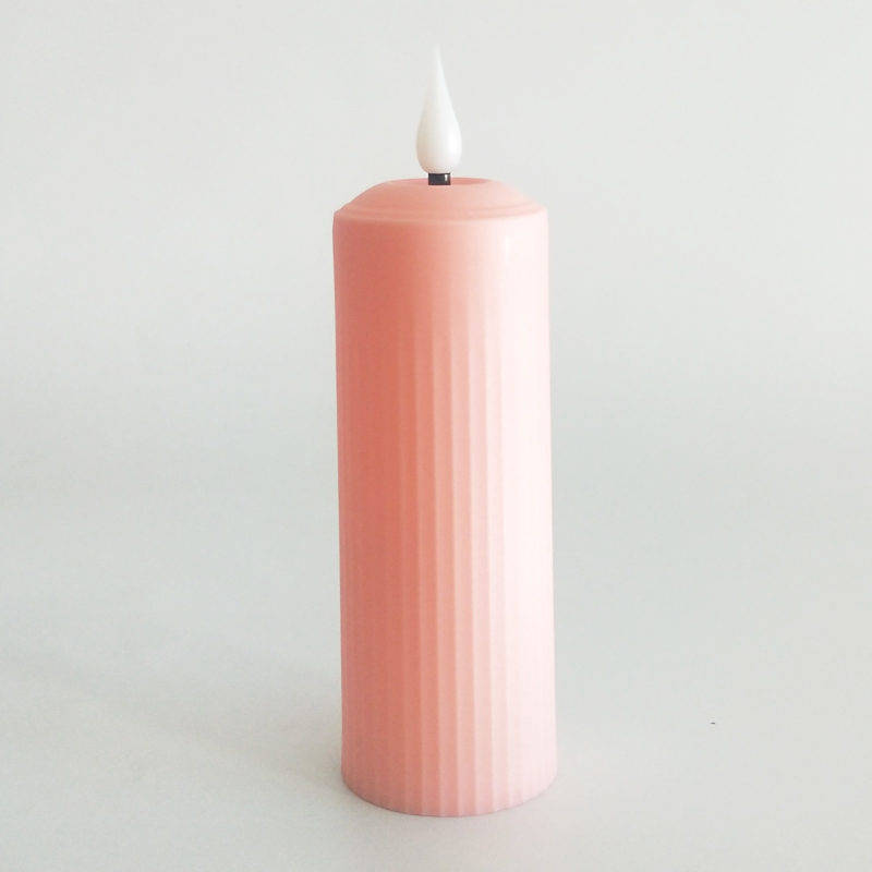 Purple & pink led pillar candle with remote control timer