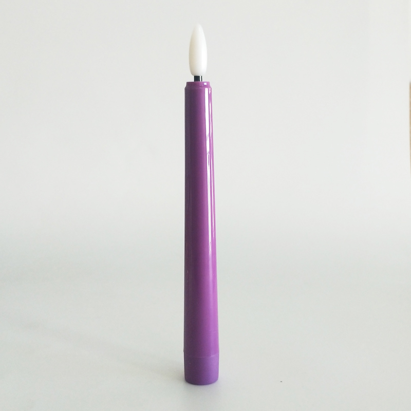 purple dripped led taper candle remote control