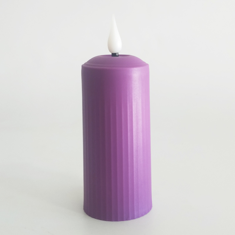 Purple & pink led pillar candle with remote control timer