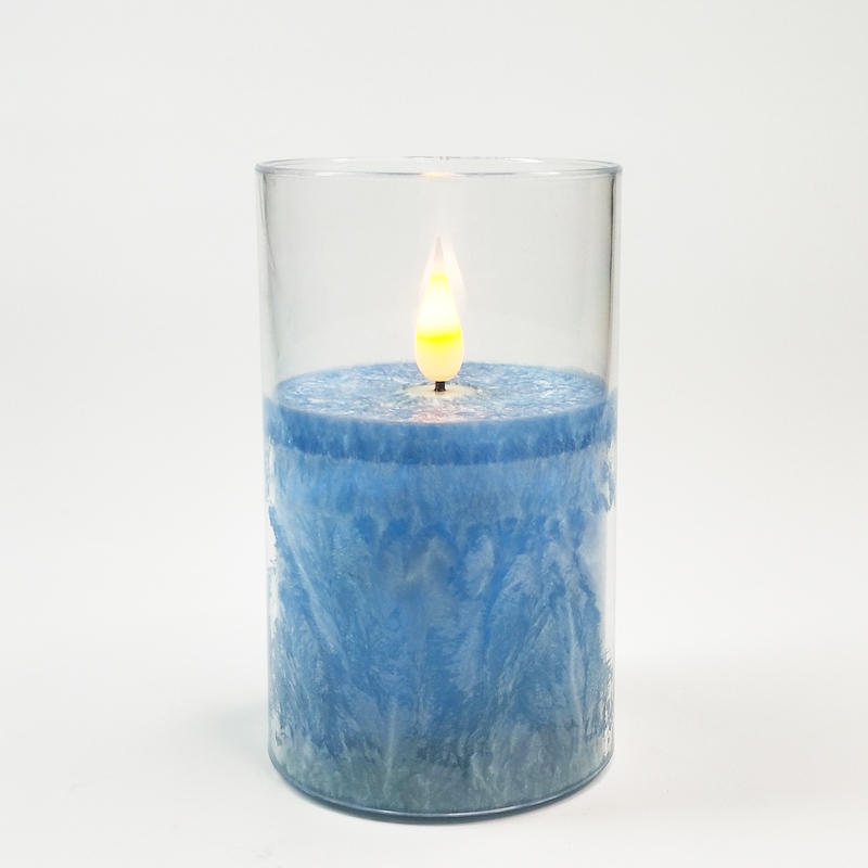 led pillar candle glass enclosed