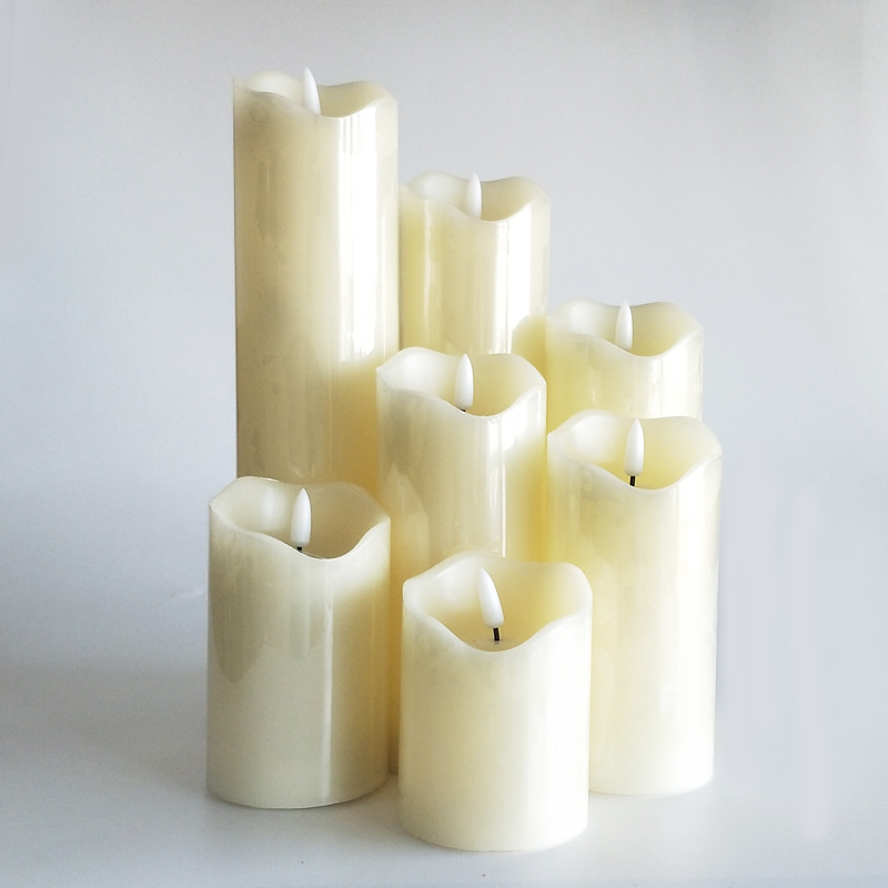 white pillar led candle