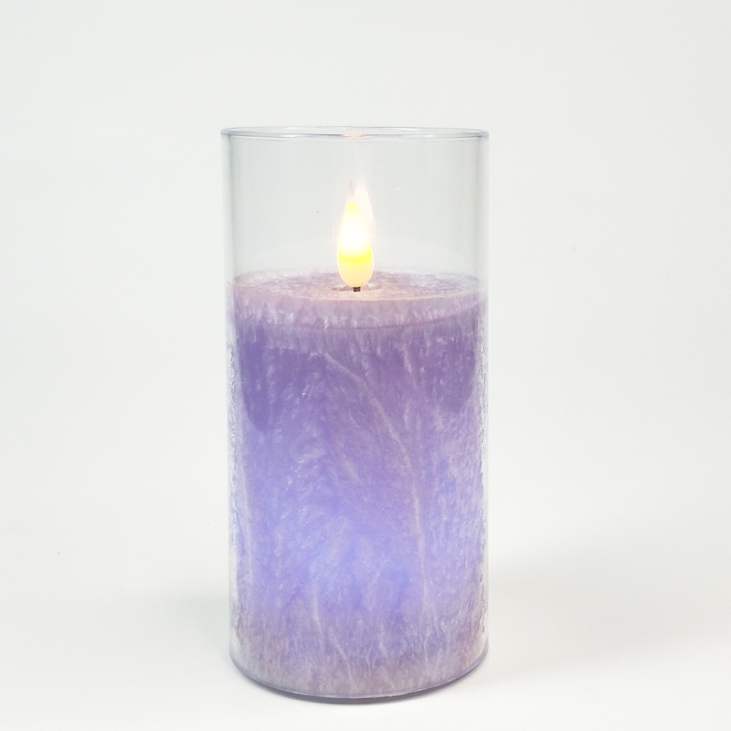 led pillar candle glass enclosed