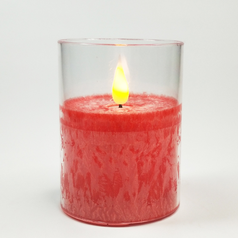 led pillar candle glass enclosed