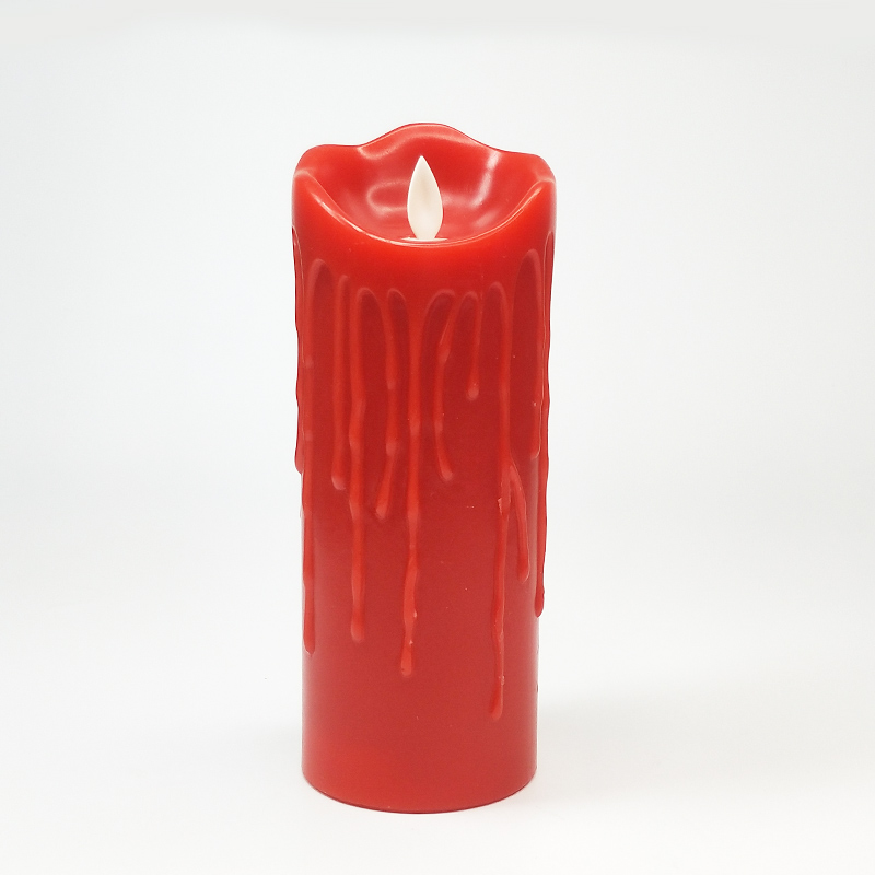 red dripping wax moving wick led candle set of 6